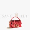 FENDI BAGUETTE MINI - DARK RED SEQUIN AND LEATHER BAG 8BS017AMP0F0V3L (19*11.5*4cm)