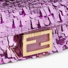 FENDI BAGUETTE MINI - PURPLE SEQUIN AND LEATHER BAG 8BS017AMP0F1JCO (19*11.5*4cm)