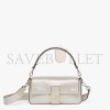 FENDI BAGUETTE - RE-EDITION BAG IN PLATINUM-COLOR LEATHER 8BR600AM2NF1JD5 (27*15*6cm)