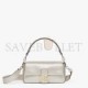 FENDI BAGUETTE - RE-EDITION BAG IN PLATINUM-COLOR LEATHER 8BR600AM2NF1JD5 (27*15*6cm)