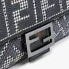 FENDI BAGUETTE - GRAY HOUNDSTOOTH WOOL BAG WITH FF EMBROIDERY 8BR600AKRZF1J5M (27*15*6cm)