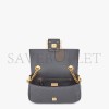 FENDI BAGUETTE CHAIN MIDI - DARK GRAY LEATHER BAG 8BR793AH9CF1IV7 (24*14.5*7cm)