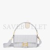 FENDI BAGUETTE - LIGHT BLUE STRIPED FABRIC BAG 8BR600ALVQF1J60 (27*15*6cm)