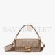 FENDI BAGUETTE - BROWN HOUNDSTOOTH WOOL BAG WITH FF EMBROIDERY 8BR600AKRZF1IRG (27*15*6cm)