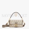 FENDI BAGUETTE - DOVE GRAY FF TAPESTRY FABRIC BAG 8BR600ALUNF1J43 (27*15*6cm)