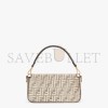 FENDI BAGUETTE - DOVE GRAY FF TAPESTRY FABRIC BAG 8BR600ALUNF1J43 (27*15*6cm)