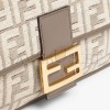 FENDI BAGUETTE - DOVE GRAY FF TAPESTRY FABRIC BAG 8BR600ALUNF1J43 (27*15*6cm)