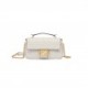 FENDI BAGUETTE CHAIN MIDI - LIGHT GRAY LEATHER BAG 8BR793AH9CF1BZ0 (24*14.5*7cm)