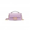 FENDI BAGUETTE CHAIN MIDI - LILAC NAPPA LEATHER BAG 8BR793AH9CF1HO5 (24*14.5*7cm)