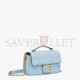 FENDI BAGUETTE CHAIN MIDI - LIGHT BLUE LEATHER BAG 8BR793AH9CF19PR (24*14.5*7cm)