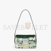 FENDI MINI BAGUETTE 1997 - GREEN LEATHER AND SEQUINNED BAG 8BS049AISLF1H38 (19.5*11*5cm)