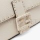 FENDI BAGUETTE - WHITE FULL GRAIN LEATHER BAG 8BR600AH95F0VWM (27*15*6cm)