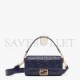 FENDI BAGUETTE - BLUE NAPPA LEATHER BAG 8BR600A72VF19PO (27*15*6cm)