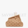 FENDI FIRST MEDIUM - BEIGE FLANNEL BAG WITH EMBROIDERY 8BP127AHNGF0J2D (32.5*23.5*15cm)