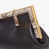 FENDI FIRST SMALL - BLACK LEATHER AND PYTHON LEATHER BAG 8BP129AGWRF1G5K (26*18*9.5cm)