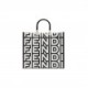 FENDI SUNSHINE MEDIUM - TWO-TONE PRINTED LEATHER FENDI ROMA CAPSULE SHOPPER 8BH386AMWKF1C6C (35*31*17cm)