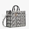 FENDI SUNSHINE MEDIUM - TWO-TONE PRINTED LEATHER FENDI ROMA CAPSULE SHOPPER 8BH386AMWKF1C6C (35*31*17cm)