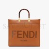 FENDI SUNSHINE MEDIUM - BROWN LEATHER SHOPPER 8BH386ABVLF0PWZ (35*31*17cm)