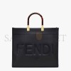 FENDI SUNSHINE MEDIUM - BLACK LEATHER SHOPPER 8BH386ABVLF0KUR (35*31*17cm)