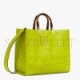 FENDI SUNSHINE MEDIUM - ACID GREEN LEATHER SHOPPER 8BH386AMCVF1JCP (35*31*17cm)