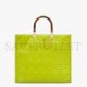 FENDI SUNSHINE MEDIUM - ACID GREEN LEATHER SHOPPER 8BH386AMCVF1JCP (35*31*17cm)