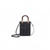 FENDI MINI SUNSHINE SHOPPER - BLACK LEATHER MINI BAG 8BS051AMCIF0KUR (18*13*6.5cm)