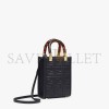 FENDI MINI SUNSHINE SHOPPER - BLACK LEATHER MINI BAG 8BS051AMCIF0KUR (18*13*6.5cm)