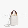 FENDI MINI SUNSHINE SHOPPER - WHITE LEATHER MINI BAG 8BS051AMCIF0QVL (18*13*6.5cm)