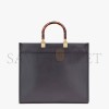 FENDI SUNSHINE MEDIUM - DARK GRAY LEATHER AND ELAPHE SHOPPER 8BH386AHN5F1DMK (35*31*17cm)