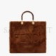 FENDI SUNSHINE MEDIUM - BROWN SHEEPSKIN SHOPPER 8BH386ALG3F0E6R (35*31*17cm)