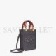 FENDI MINI SUNSHINE SHOPPER - DARK GRAY LEATHER AND ELAPHE MINI-BAG 8BS051AHN5F1DMK (18*13*6.5cm)