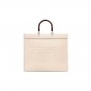 FENDI SUNSHINE MEDIUM - PALE PINK FULL GRAIN LEATHER SHOPPER 8BH386ALFYF065R (35*31*17cm)