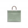 FENDI SUNSHINE LARGE - MINT GREEN FULL GRAIN LEATHER SHOPPER 8BH372ALFYF1HZM (40.5*35*21.5cm)