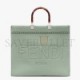 FENDI SUNSHINE LARGE - MINT GREEN FULL GRAIN LEATHER SHOPPER 8BH372ALFYF1HZM (40.5*35*21.5cm)