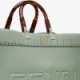 FENDI SUNSHINE LARGE - MINT GREEN FULL GRAIN LEATHER SHOPPER 8BH372ALFYF1HZM (40.5*35*21.5cm)