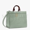 FENDI SUNSHINE MEDIUM - MINT GREEN LEATHER SHOPPER 8BH386ALFYF1HZM (35*31*17cm)