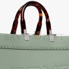 FENDI SUNSHINE MEDIUM - MINT GREEN LEATHER SHOPPER 8BH386ALFYF1HZM (35*31*17cm)