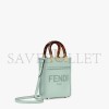 FENDI MINI SUNSHINE SHOPPER - MINT GREEN LEATHER MINI-BAG 8BS051ABVLF03HW (18*13*6.5cm)