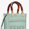 FENDI MINI SUNSHINE SHOPPER - MINT GREEN LEATHER MINI-BAG 8BS051ABVLF03HW (18*13*6.5cm)