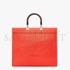 FENDI SUNSHINE MEDIUM - RED FULL GRAIN LEATHER SHOPPER 8BH386ALFYF0H46 (35*31*17cm)