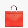 FENDI SUNSHINE MEDIUM - RED FULL GRAIN LEATHER SHOPPER 8BH386ALFYF0H46 (35*31*17cm)