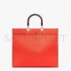 FENDI SUNSHINE MEDIUM - RED FULL GRAIN LEATHER SHOPPER 8BH386ALFYF0H46 (35*31*17cm)