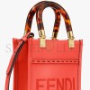 FENDI MINI SUNSHINE SHOPPER - RED LEATHER MINI-BAG 8BS051ABVLF0H6C (18*13*6.5cm)