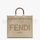 FENDI SUNSHINE MEDIUM - DOVE GRAY LEATHER SHOPPER 8BH386ABVLF0E65 (35*31*17cm)