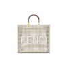 FENDI SUNSHINE MEDIUM - TWO-TONED PERFORATED LEATHER SHOPPER 8BH386AKMPF1I3L (35*31*17cm)