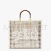 FENDI SUNSHINE MEDIUM - TWO-TONED PERFORATED LEATHER SHOPPER 8BH386AKMPF1I3L (35*31*17cm)