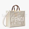 FENDI SUNSHINE MEDIUM - TWO-TONED PERFORATED LEATHER SHOPPER 8BH386AKMPF1I3L (35*31*17cm)