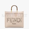 FENDI SUNSHINE MEDIUM - BEIGE LEATHER AND ELAPHE SHOPPER 8BH386AHN5F1IN0 (35*31*17cm)