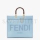 FENDI SUNSHINE MEDIUM - LIGHT BLUE LEATHER SHOPPER 8BH386ABVLF1993 (35*31*17cm)