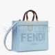 FENDI SUNSHINE MEDIUM - LIGHT BLUE LEATHER SHOPPER 8BH386ABVLF1993 (35*31*17cm)